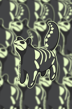 Load image into Gallery viewer, STICKER - GLOW-IN-THE-DARK SKELLY CAT