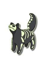 Load image into Gallery viewer, STICKER - GLOW-IN-THE-DARK SKELLY CAT