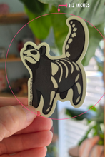 Load image into Gallery viewer, STICKER - GLOW-IN-THE-DARK SKELLY CAT