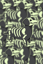 Load image into Gallery viewer, STICKER - GLOW-IN-THE-DARK SKELLY DOG