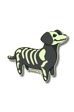 STICKER - GLOW-IN-THE-DARK SKELLY DOG