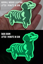 Load image into Gallery viewer, STICKER - GLOW-IN-THE-DARK SKELLY DOG
